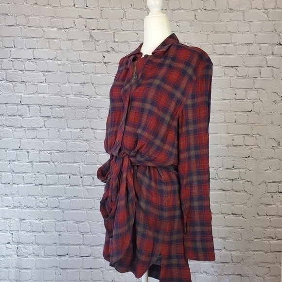 RAG & bone Falicia Plaid Tie Waist Shirt Dress NWT - Picture 5 of 11